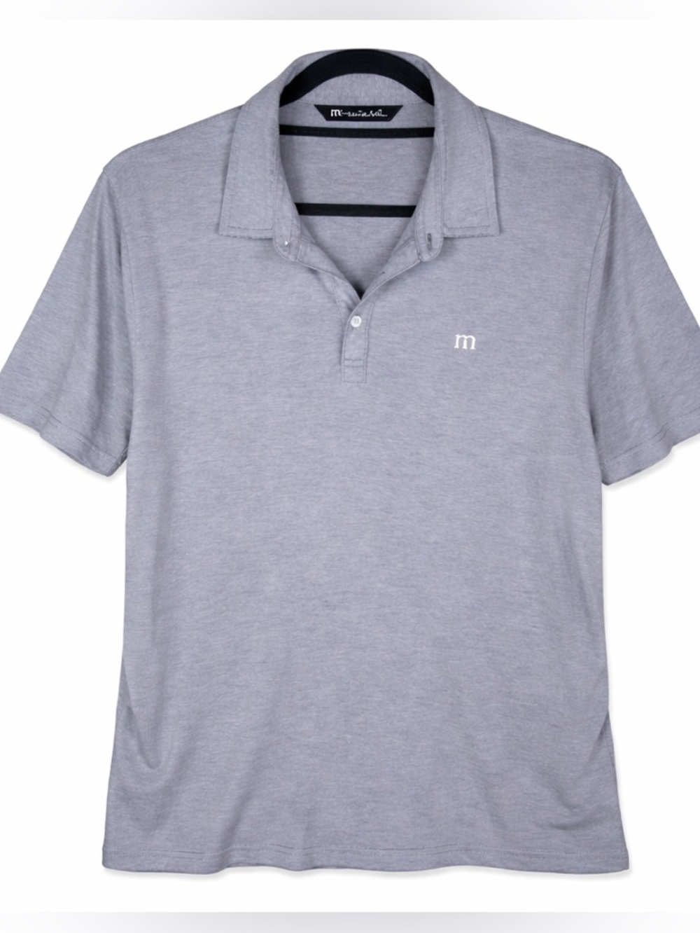 Travis Mathew Golf Polo Pima Cotton Gray Striped Performance Casual Men L